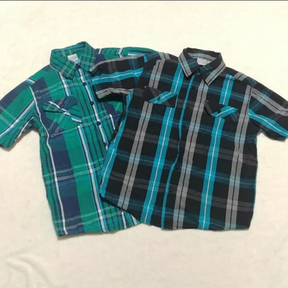 2 canyon river blues button shirts short sleeve.